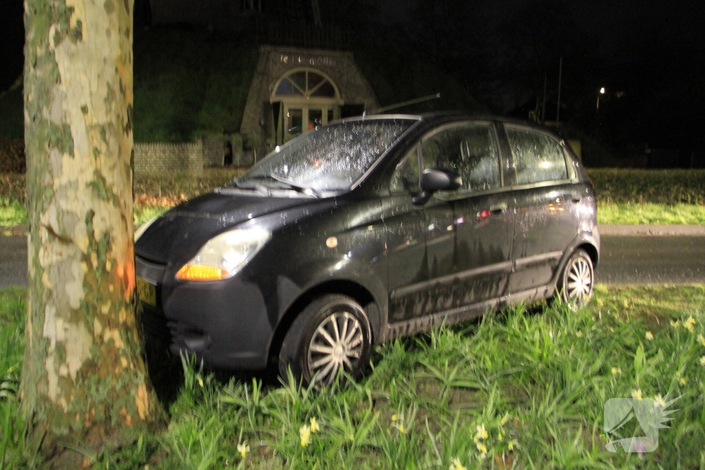 Auto botst tegen bomen