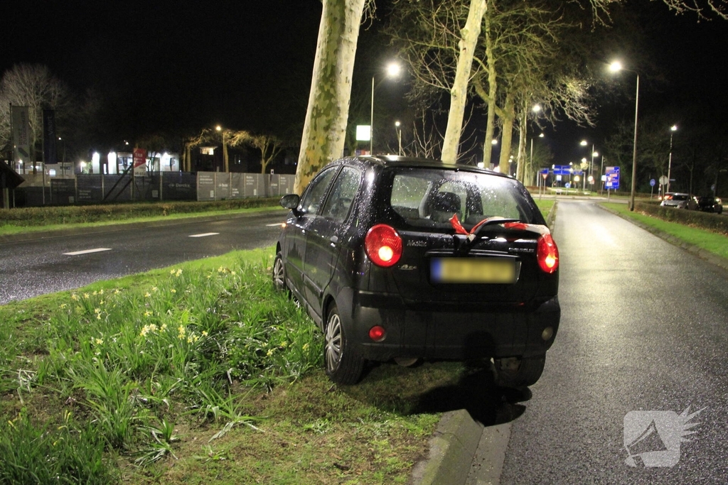 Auto botst tegen bomen