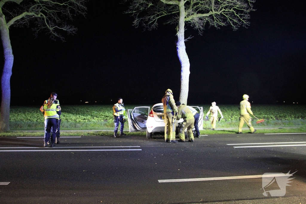 Bestuurder zwaargewond bij aanrijding met boom