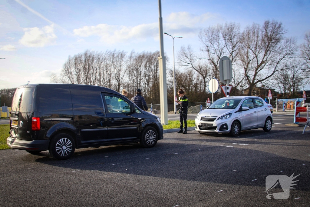 Kop-staart botsing na te laat remmen