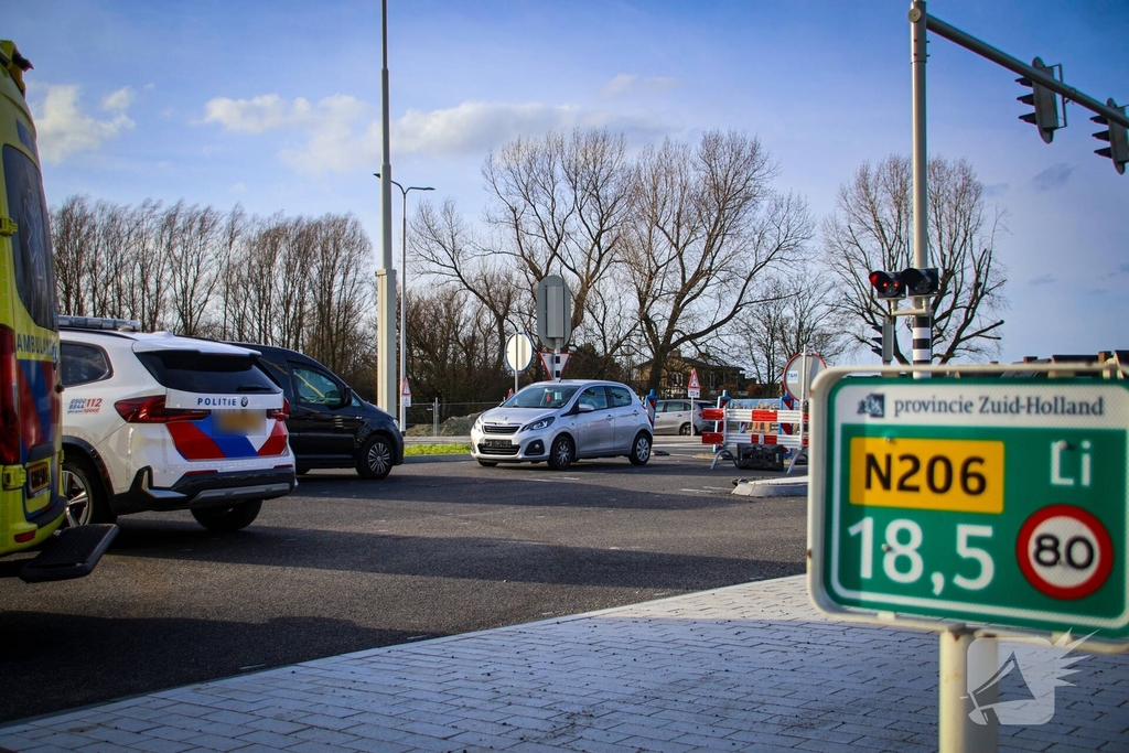 Kop-staart botsing na te laat remmen