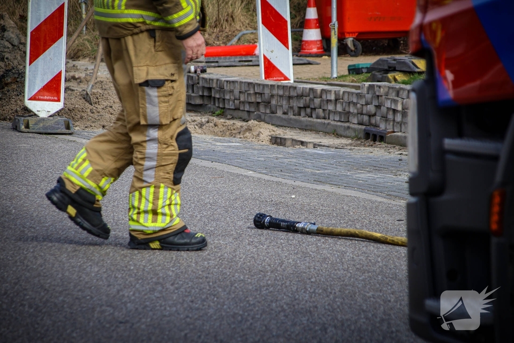 Grote gasleiding geraakt tijdens graafwerkzaamheden