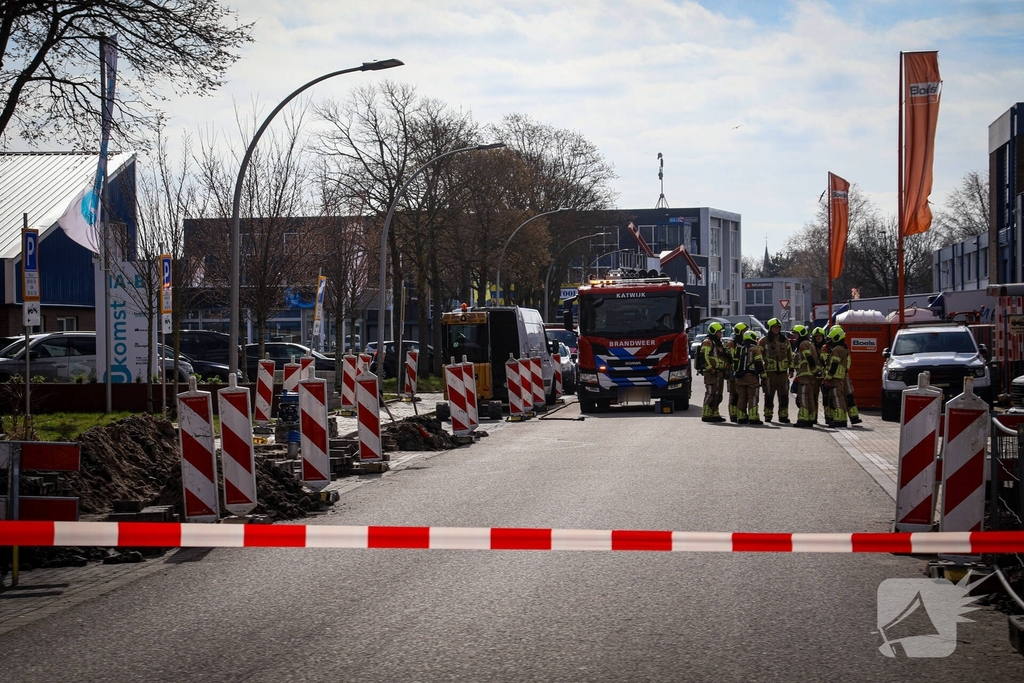 Grote gasleiding geraakt tijdens graafwerkzaamheden