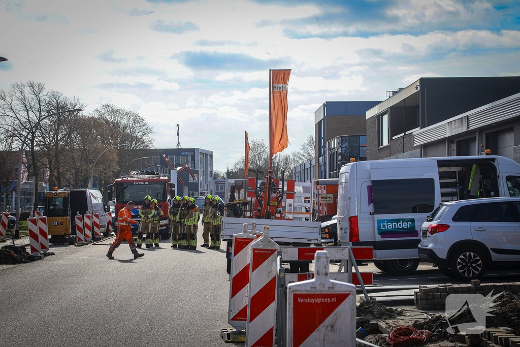 Grote gasleiding geraakt tijdens graafwerkzaamheden