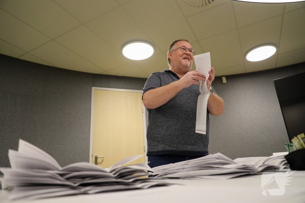 Tellen van stemmen in gemeentehuis