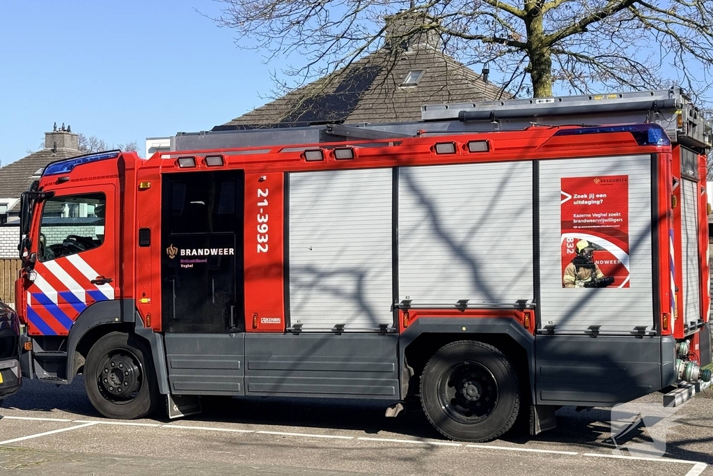 Vogel vast in spouwmuur, brandweer in actie