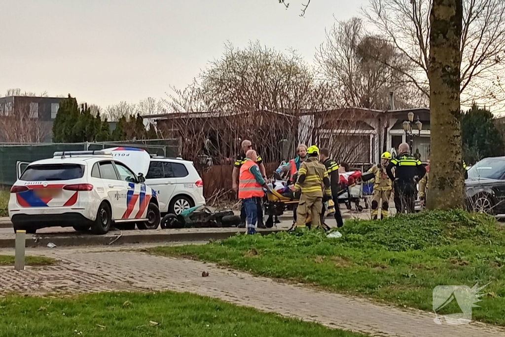 Scooterrijder onderuit tijdens achtervolging