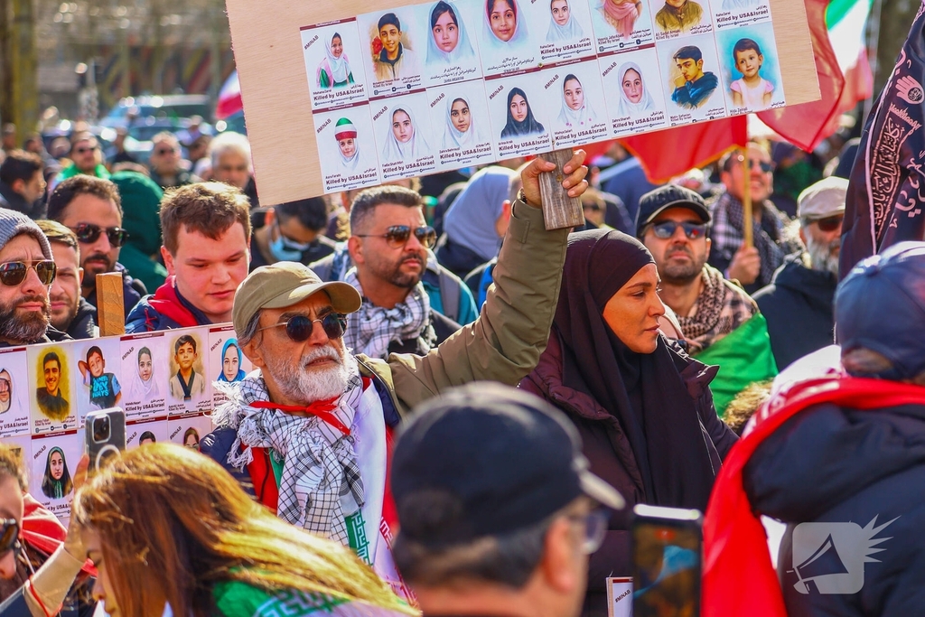 Demonstratie tegen oorlog in Iran