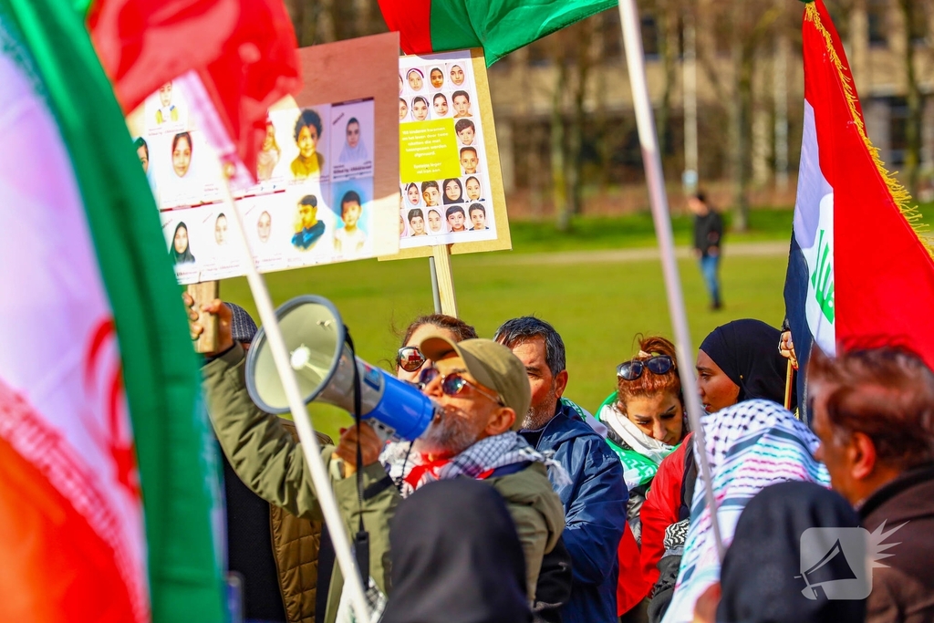 Demonstratie tegen oorlog in Iran