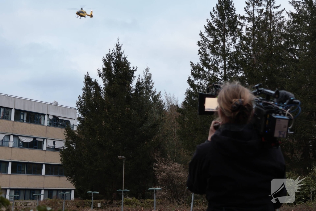 Opnames met helikopter bij Tergooi ziekenhuis