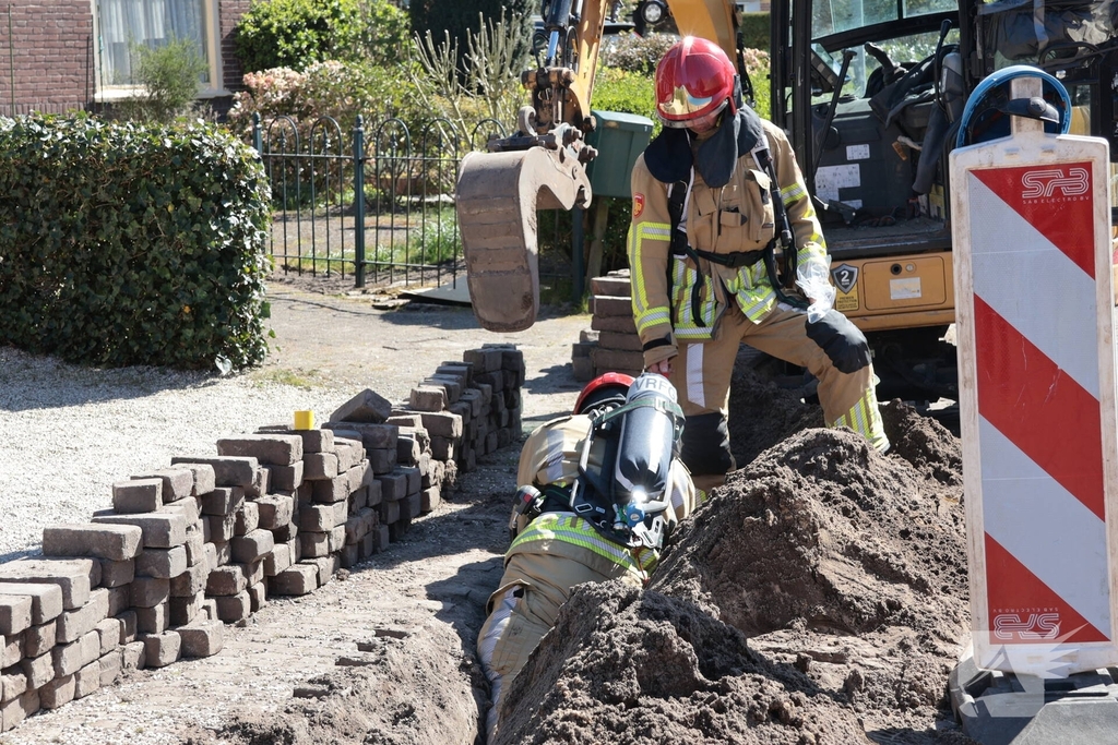 Gaslekkage tijdens graafwerkzaamheden