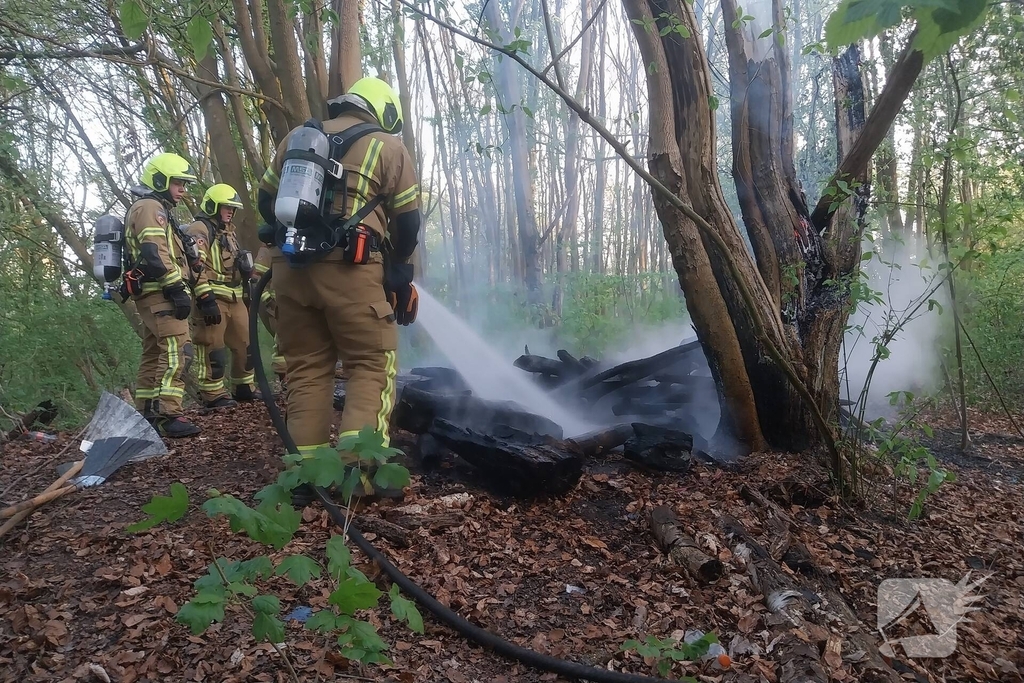 Brand in bosschages op eiland geblust door brandweer