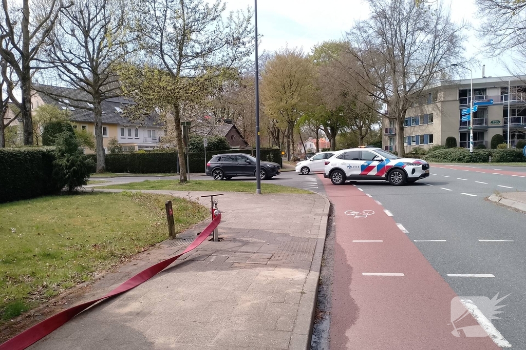 Grote coniferenhaag vliegt in brand