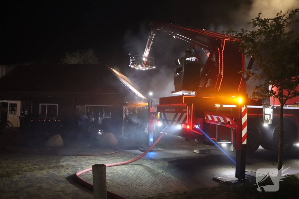 Buitenbrand breid zich uit richting woning