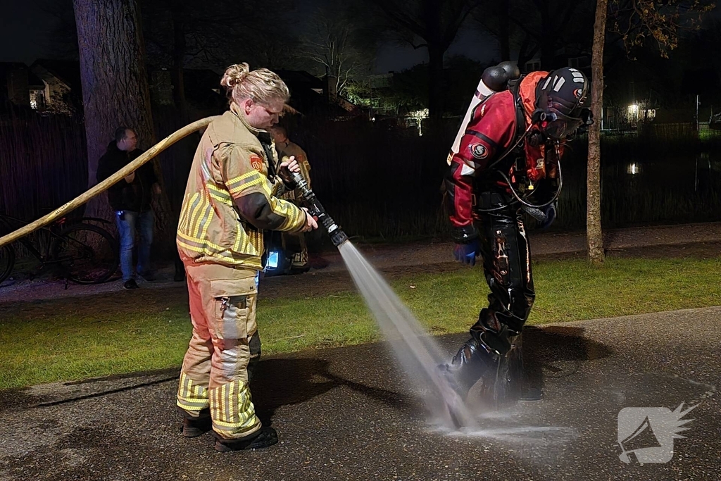 Duikers te water na aantreffen fiets langs waterkant