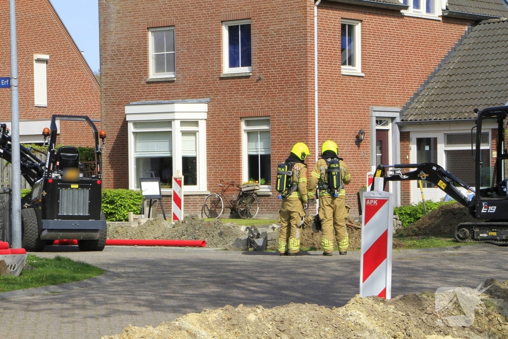 Gasleiding geraakt tijdens graafwerkzaamheden