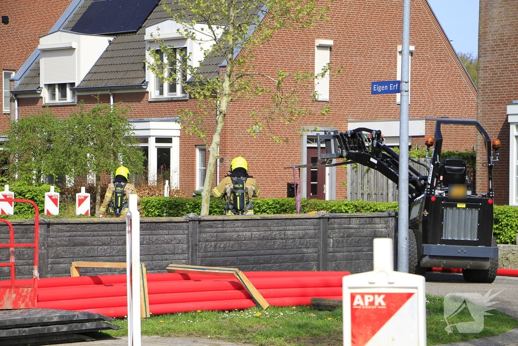 Gasleiding geraakt tijdens graafwerkzaamheden