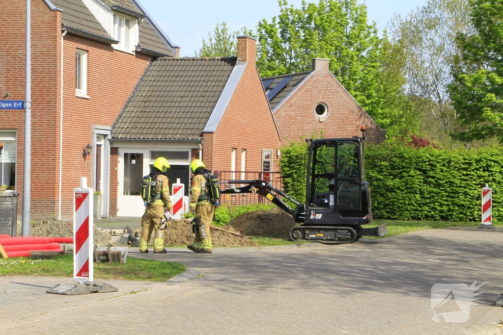 Gasleiding geraakt tijdens graafwerkzaamheden