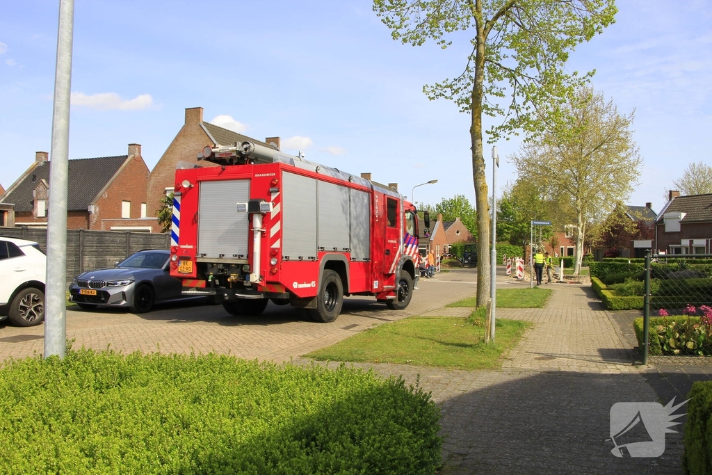 Gasleiding geraakt tijdens graafwerkzaamheden
