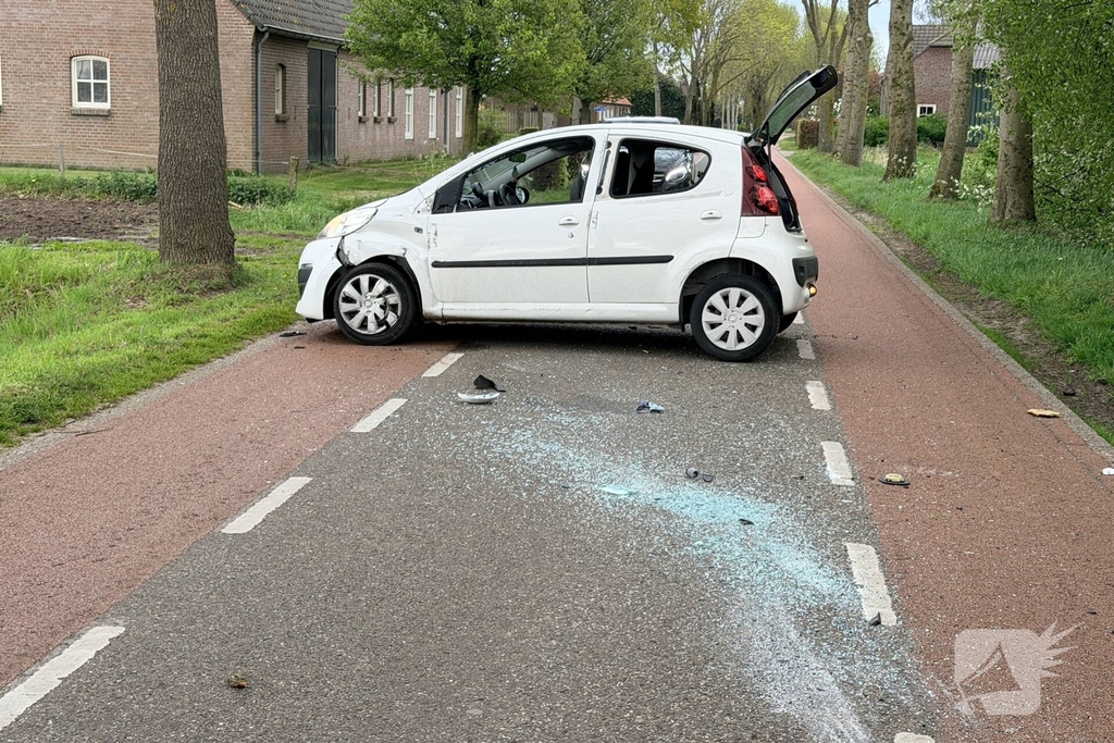 Auto botst tegen boom, bestuurder ongedeerd