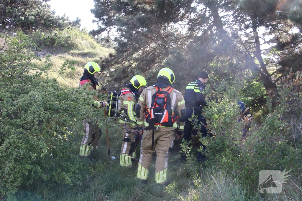 Brand in duinen door dronken persoon