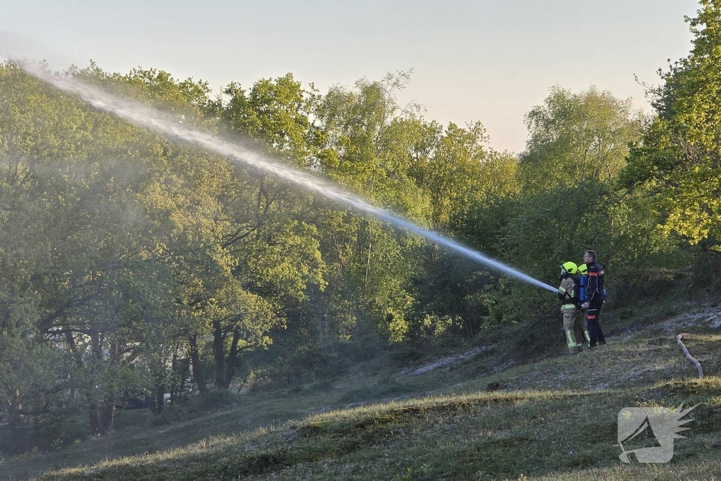 Oefening brandbestrijding in Vrouwenpolder