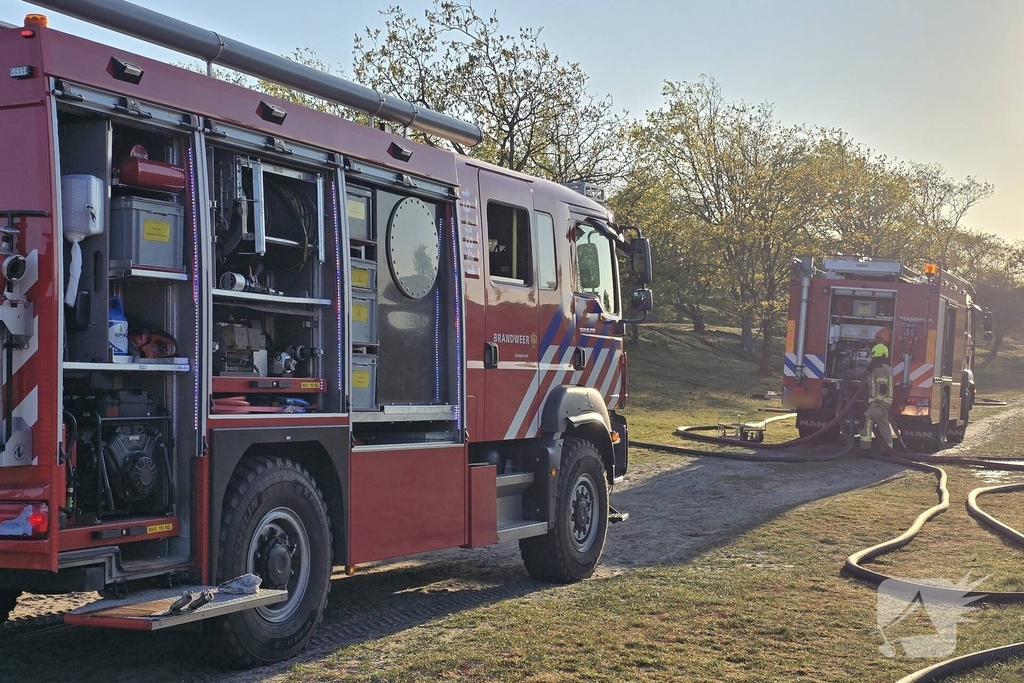 Oefening brandbestrijding in Vrouwenpolder