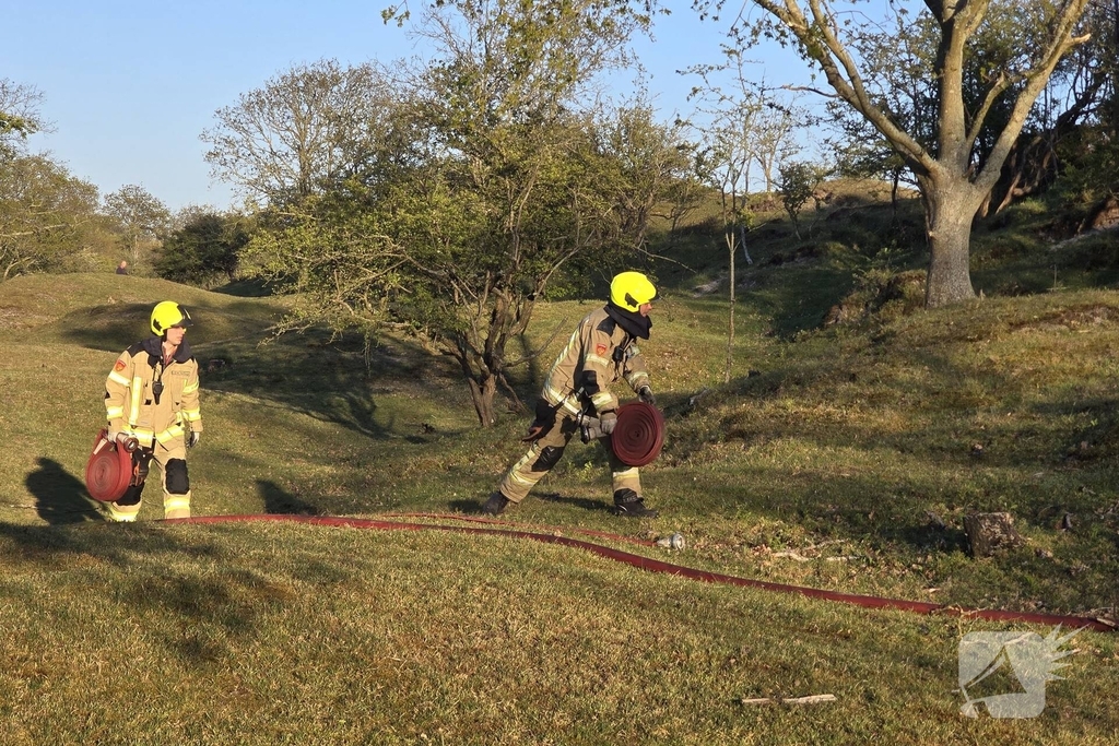 Oefening brandbestrijding in Vrouwenpolder