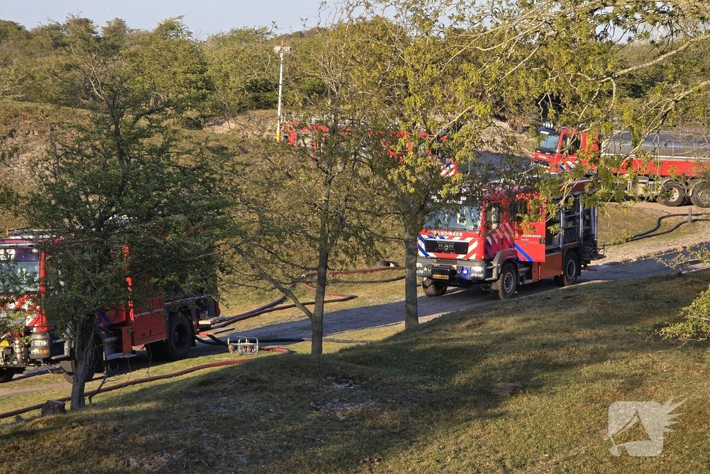 Oefening brandbestrijding in Vrouwenpolder