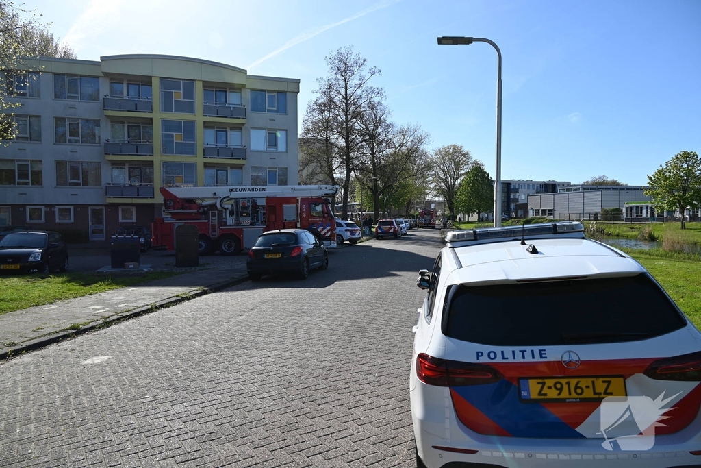 Brand op balkon van portiekwoning