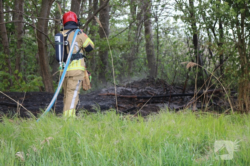 Brandende boomstammen moeilijk te bereiken