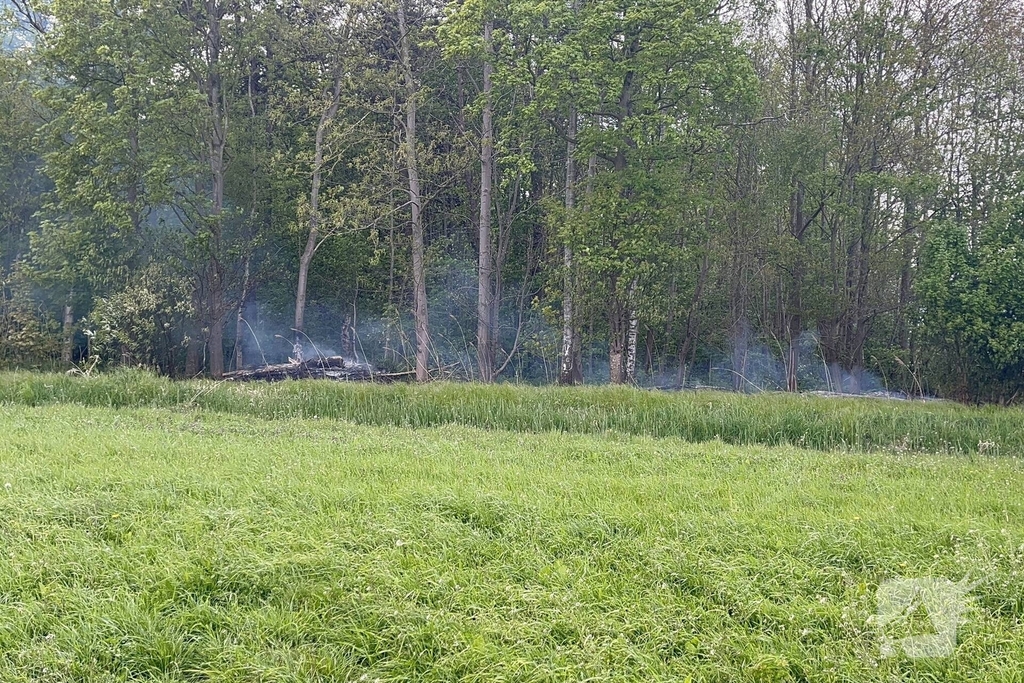 Brandende boomstammen moeilijk te bereiken