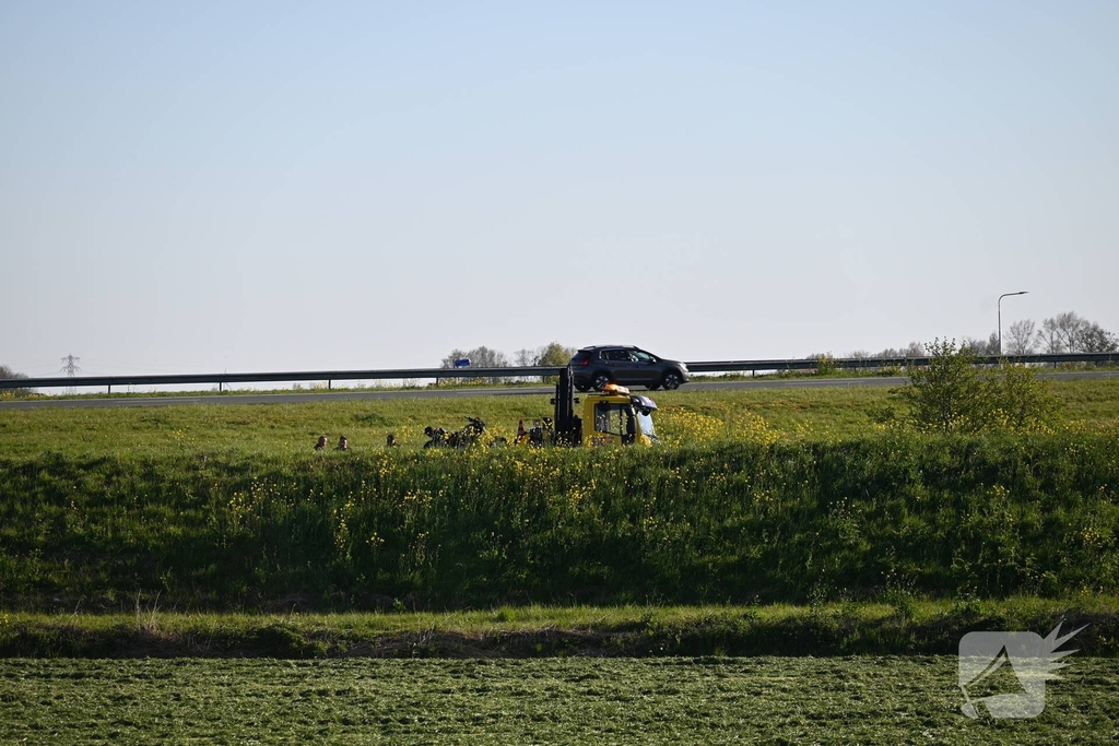 Motorrijder raakt van de weg