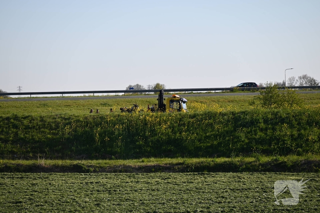 Motorrijder raakt van de weg