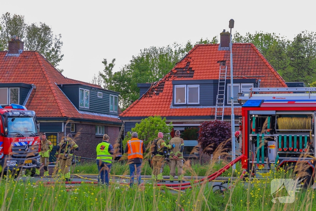 Brand op het dak van woning geblust