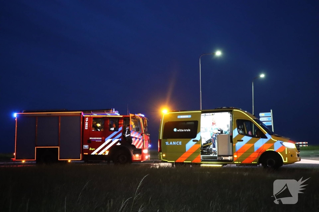 Verkeersongeval met twee voertuigen