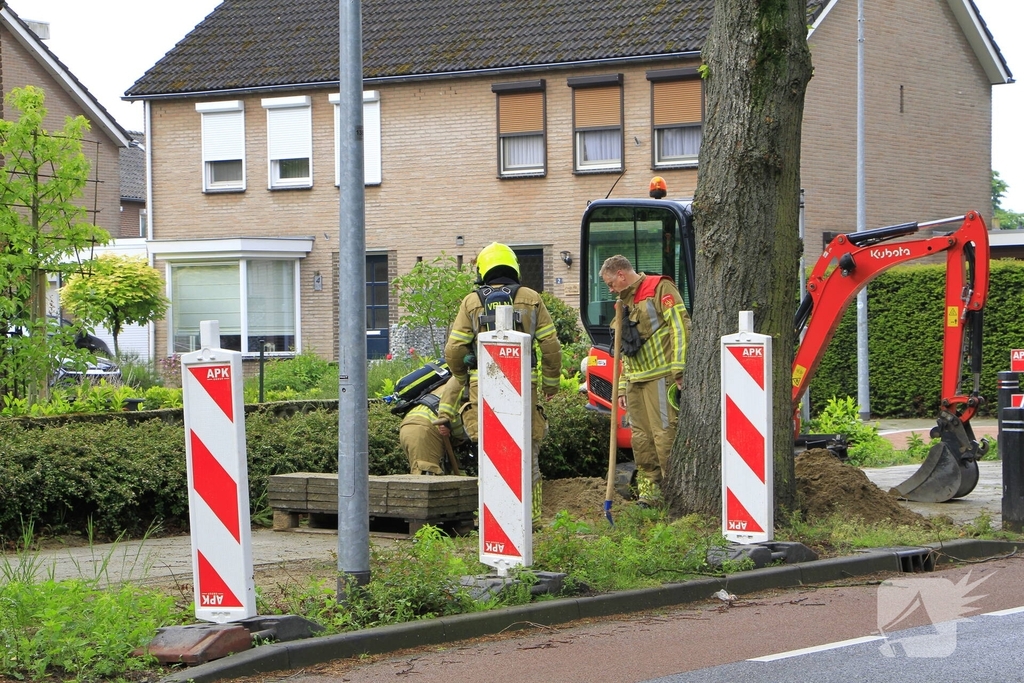 Gaslek ontdekt tijdens werkzaamheden