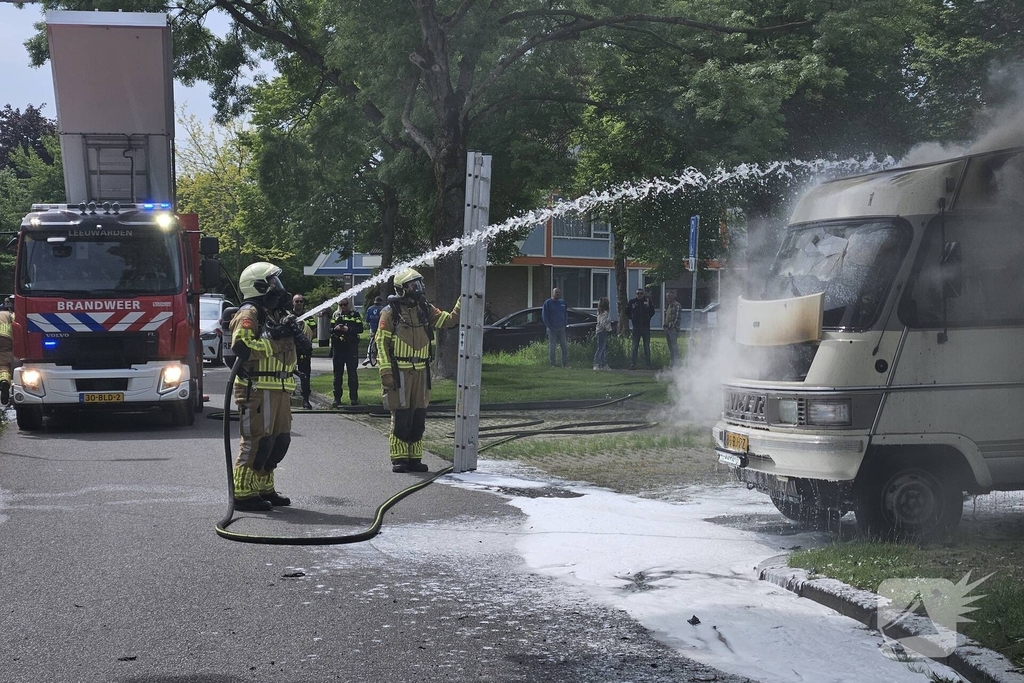 Brand in camper leidt tot snelle brandweeractie
