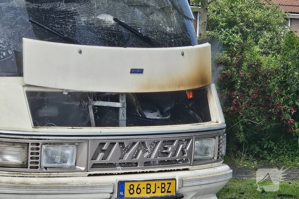 Brand in camper leidt tot snelle brandweeractie