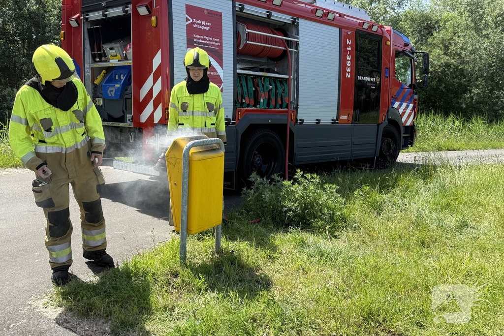 Buitenbrand ontstaan door prullenbakbrand
