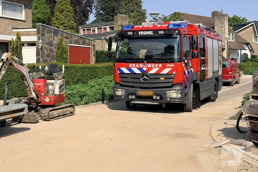 Gaslek tijdens graafwerkzaamheden veroorzaakt gevaarlijke situatie