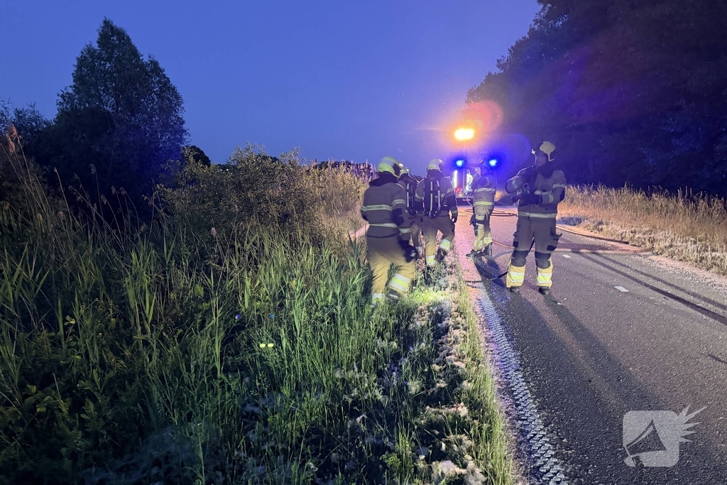 Buitenbrand langs fietspad