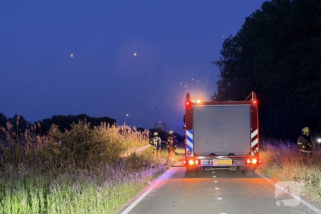 Buitenbrand langs fietspad
