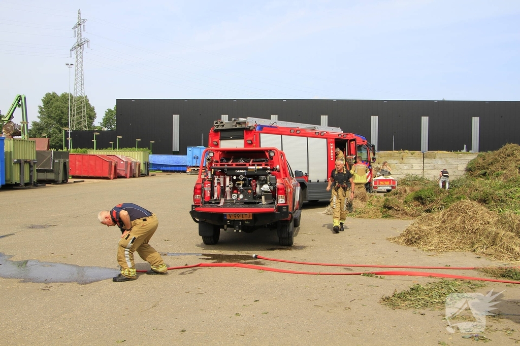 Buitenbrand veroorzaakt door hooibroei