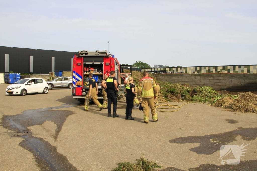 Buitenbrand veroorzaakt door hooibroei