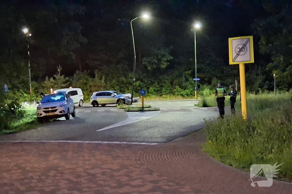 Automobilist knalt tegen lantaarnpaal