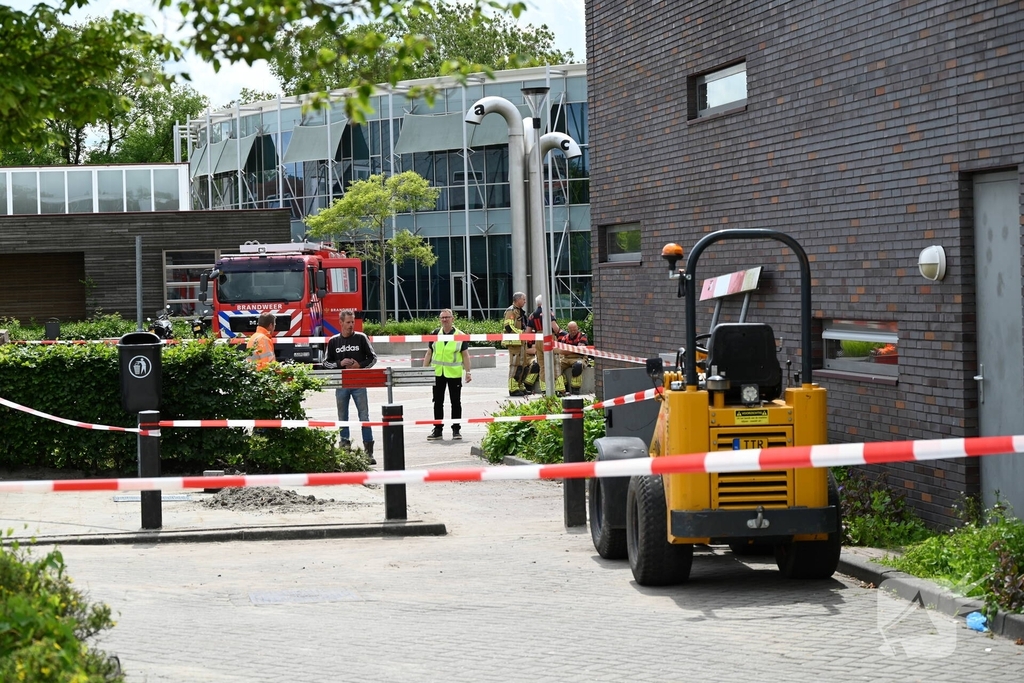 Gasleiding geraakt tijdens graafwerkzaamheden bij school