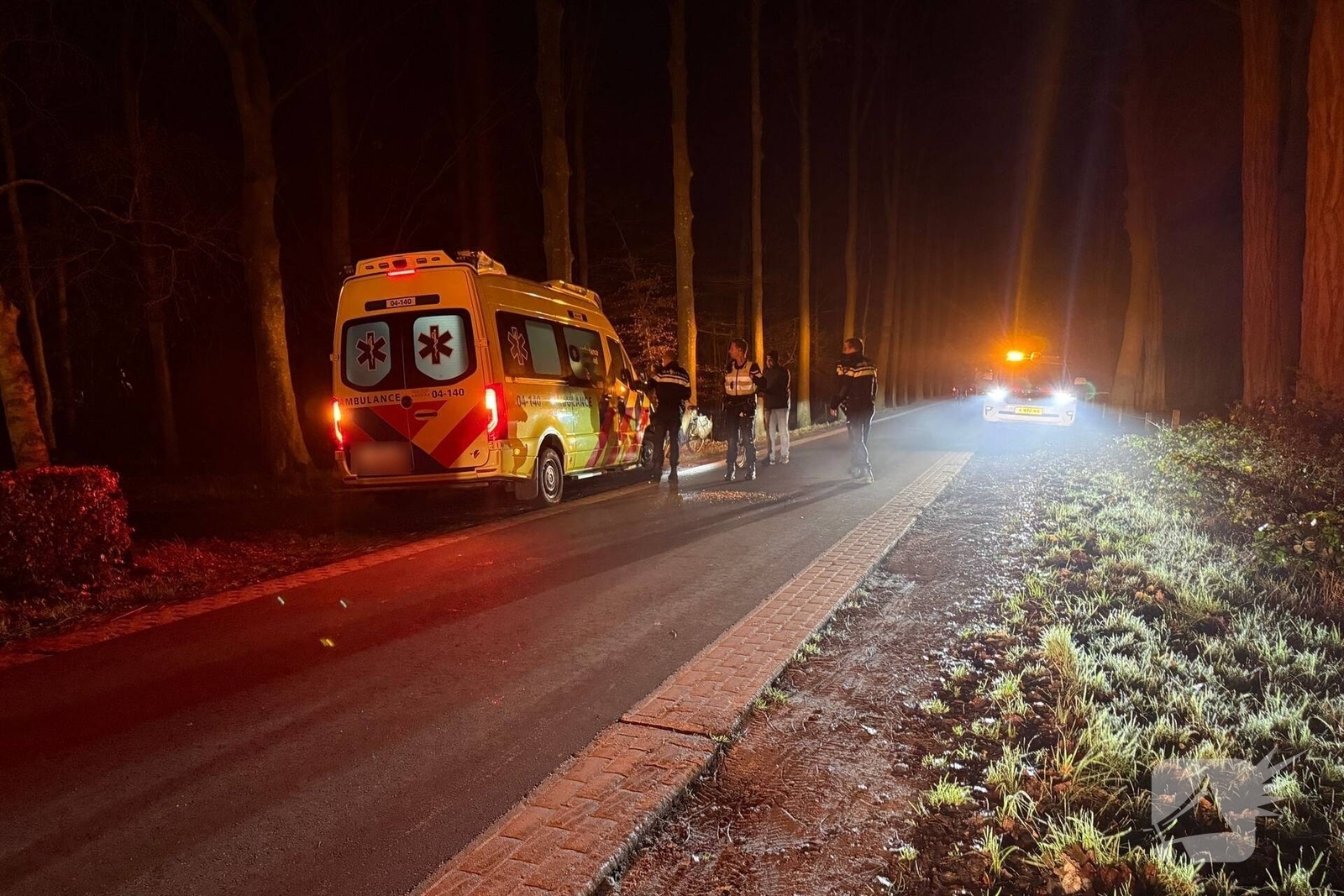 Ambulance en traumahelikopter bij ongeval, Ruitenborghweg in Dalfsen