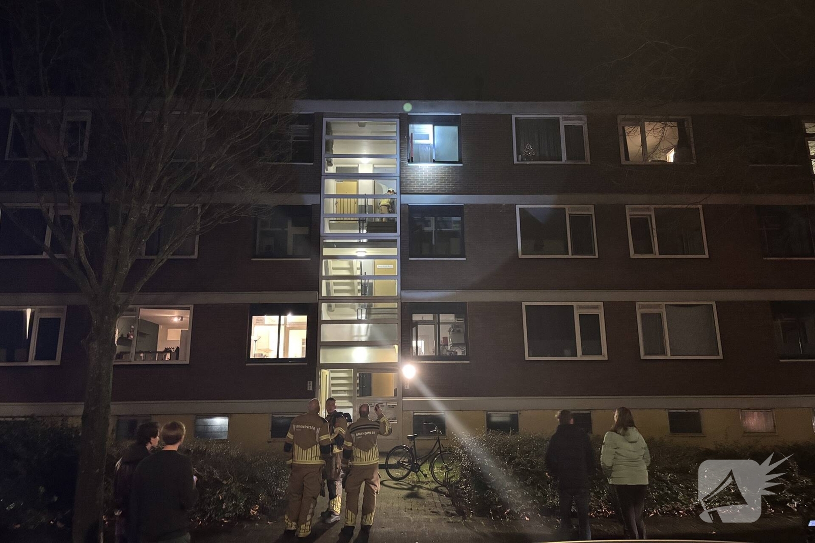 Woning vol rook door pan op vuur, Beukenstraat in Leeuwarden