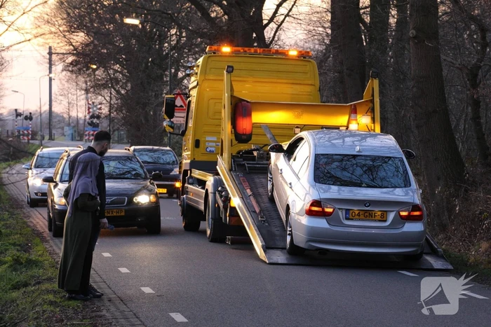 Auto beschadigd na aanrijding met ree